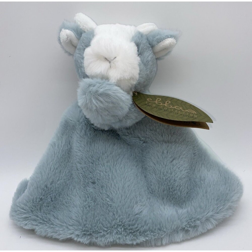 Ebba Goat Kid Lovie Baby Plush Security Blanket Stuffed Animal Toy Lovey Blue